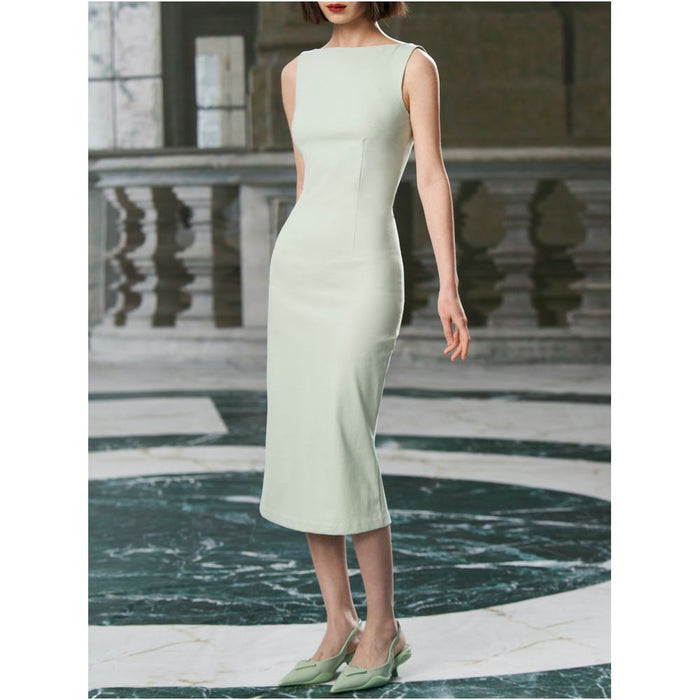 COMMON VALUE Gift Mint Green Off Shoulder Dress Japanese Stretch Cotton image 1