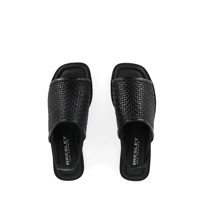 BRESLEY SNOB BLK WOVEN LEATHER