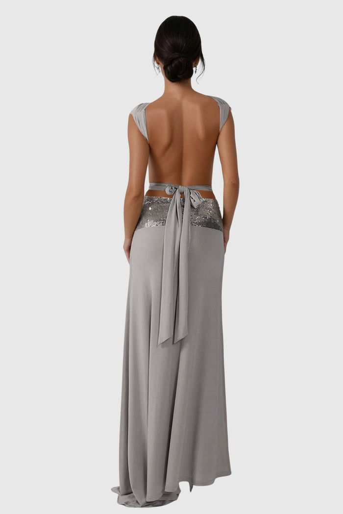 Chrysanta Sequin Cutout Skirt Set