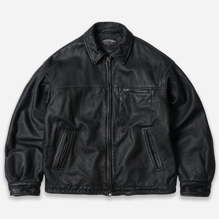 DESTROYED LEATHER JACKET - BLACK