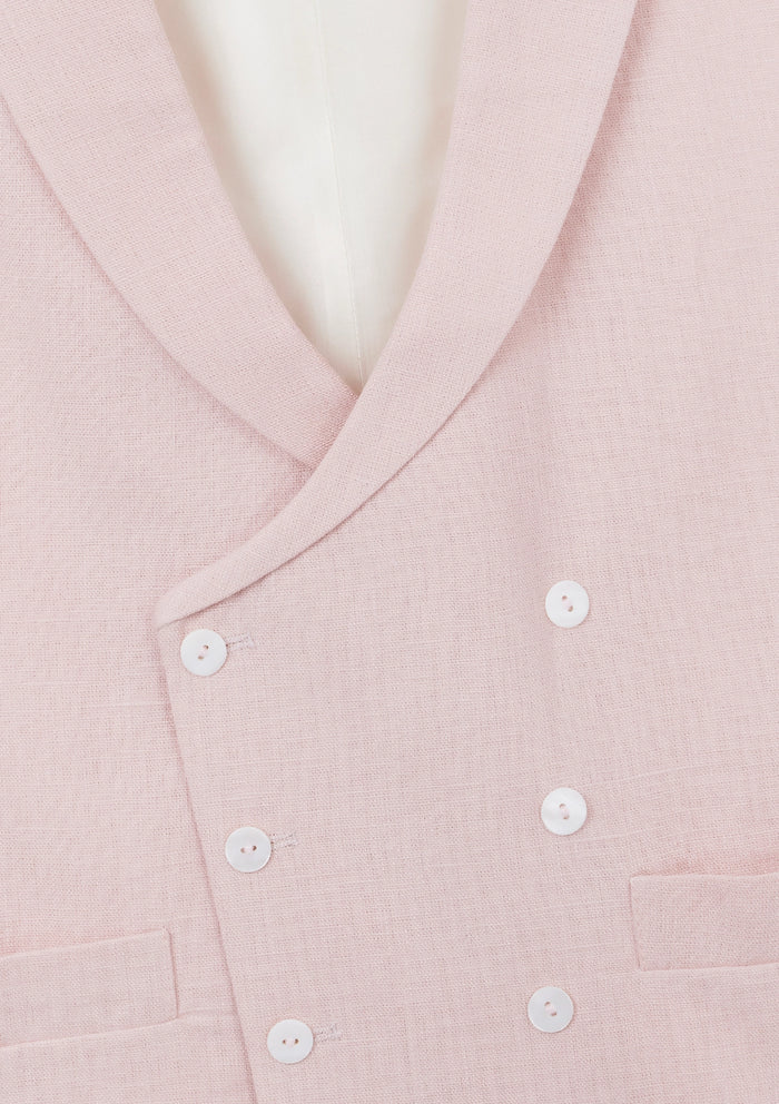 Dusty Pink Peak Lapel Double-Breasted Waistcoat, Double Breasted Waistcoat - SIRPLUS