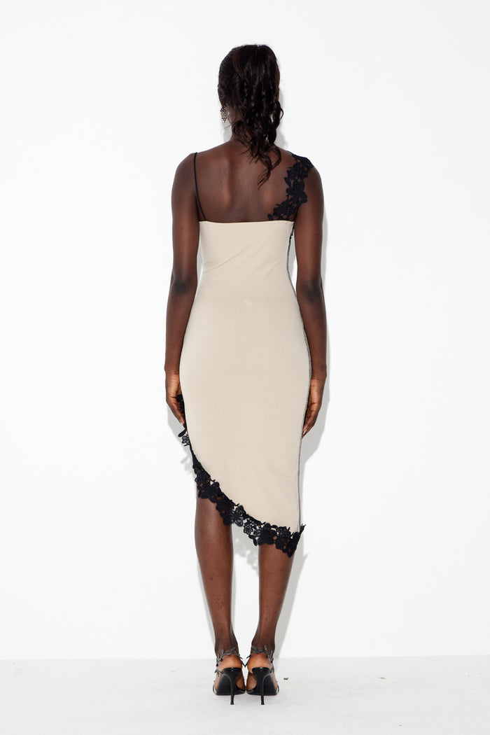 Eastmund Asymmetric Flower Midi Dress