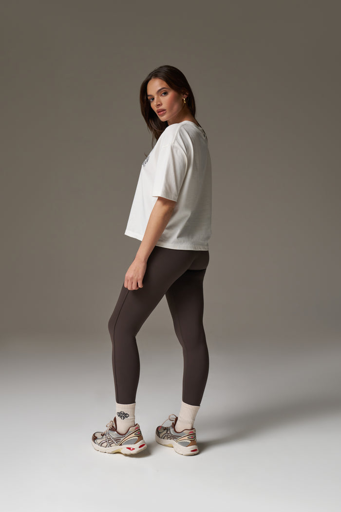 EMBROIDERED CREST T-SHIRT - OFF WHITE