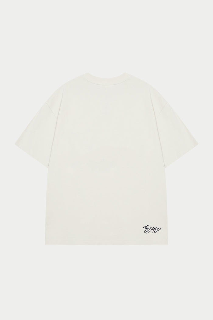 FINE GAUGE KNIT T-SHIRT - OFF WHITE