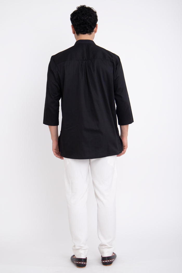 Gaby Cotton Linen Black Shirt