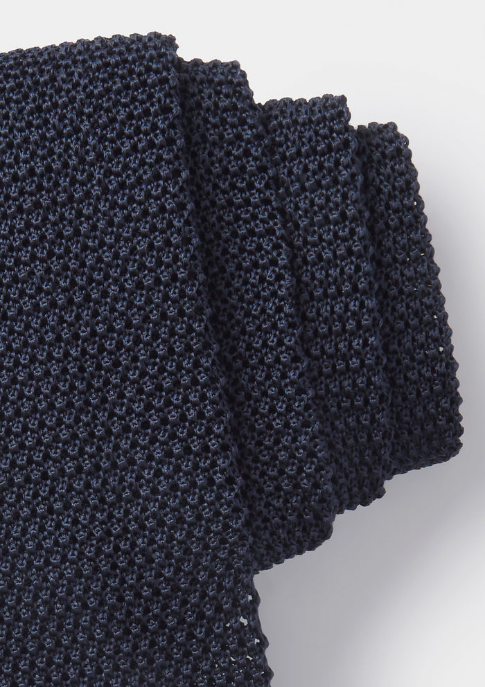 Ink Navy Silk Knitted Tie, Tie - SIRPLUS