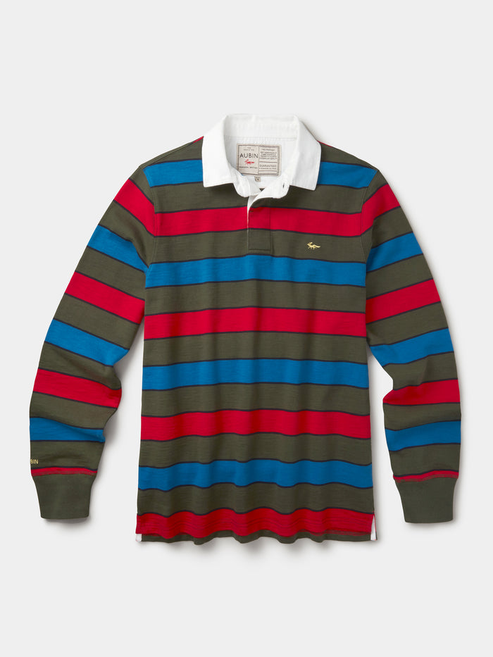 Aubin Khaki Stripe Irnham Rugby Shirt | Rugby Shirts