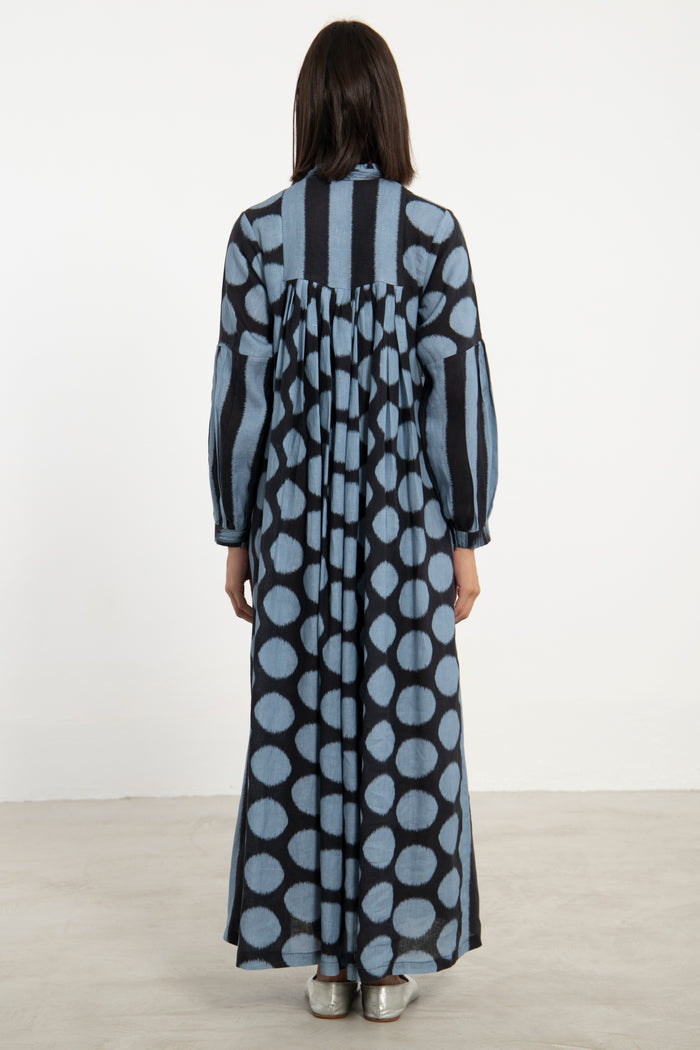 Katia Linen Lines Blue Dress