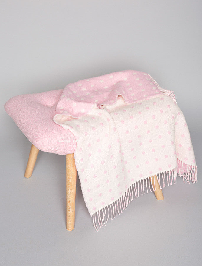 Lambswool Baby Throw - Pink Spot #color_pink-spot