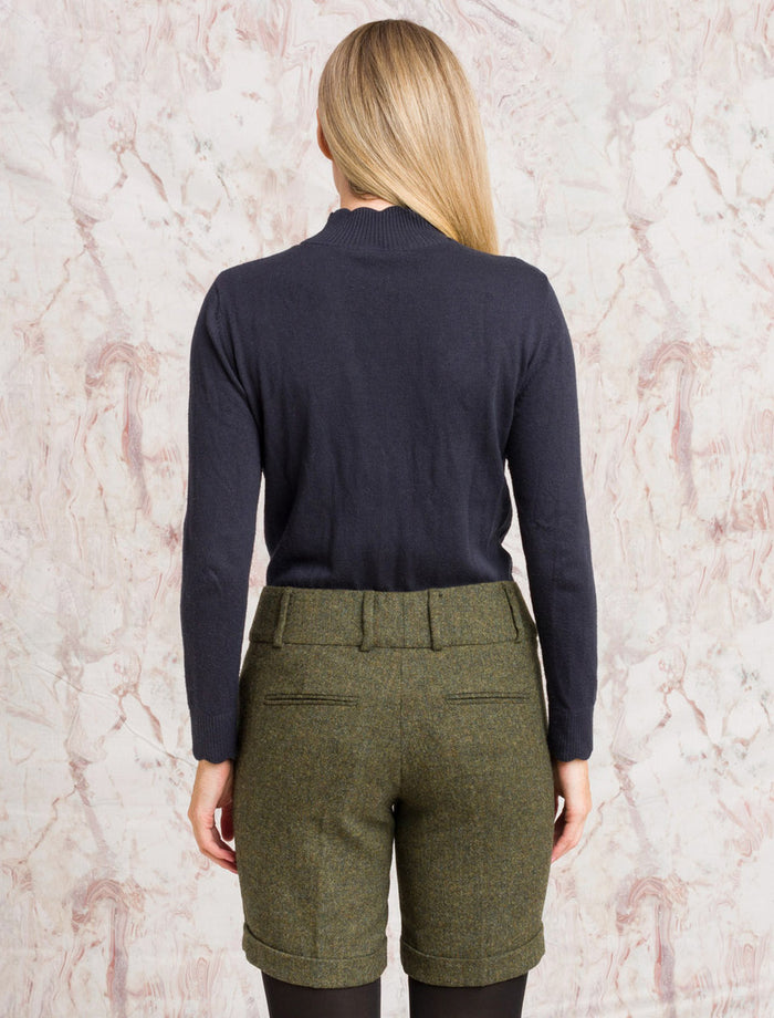 Maggie Tweed Shorts - Moss Fleck #color_moss-fleck