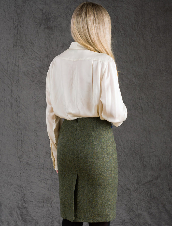 Mary Kate Tweed Skirts - Moss Fleck #color_moss-fleck