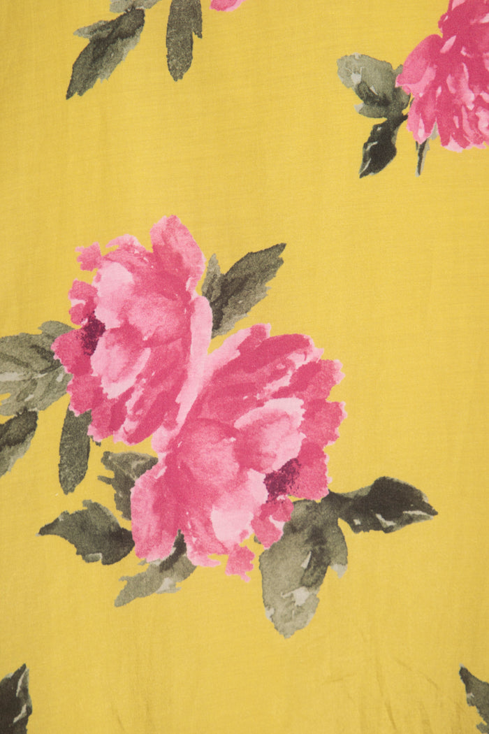 May Cotton Yellow Floral Dress