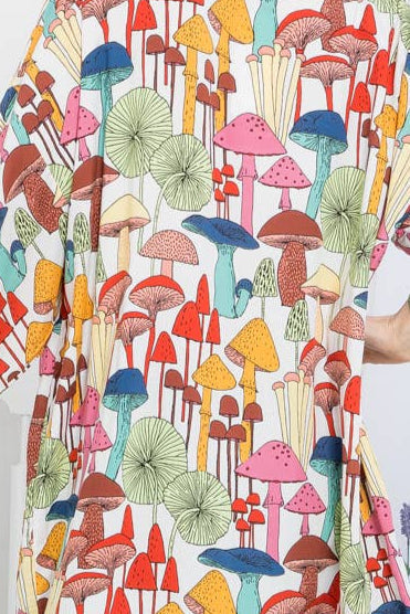Mushrooms Kimono Ivory Multi