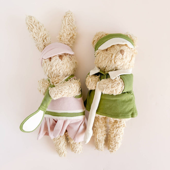 Plush Pickleball Bunny Doll Stuffed Toy Baby Kids Organic - Wee Bee Baby Boutique