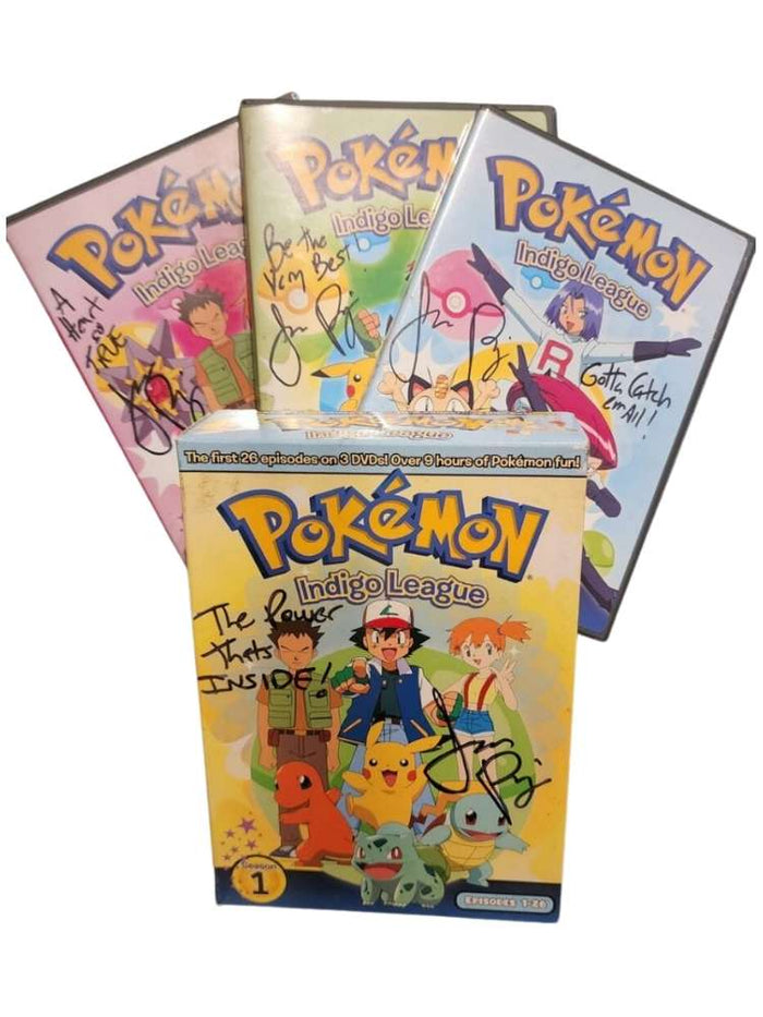 Pokémon Indigo League Autographed 3 DVD Set - 4 Autographs