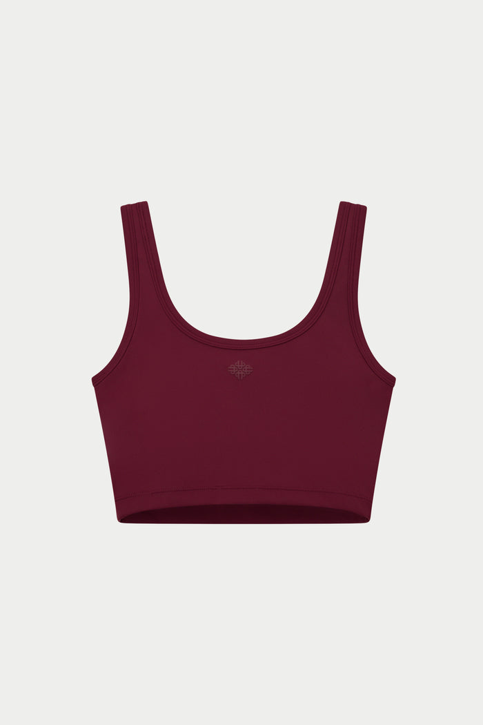 SCULPTING STRETCH EMBLEM SPORTS BRA - BURGUNDY
