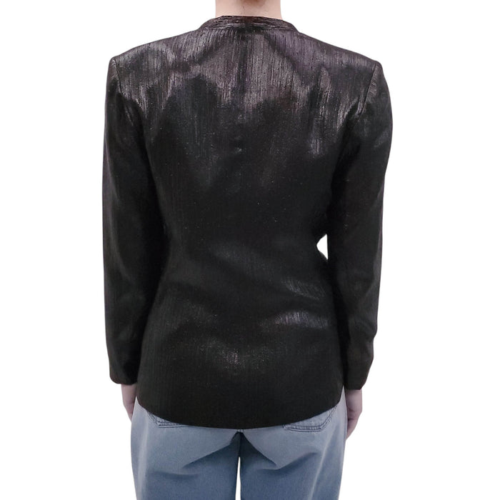 SMYTHE BLACK METALLIC TWIST TOP - SIZE 4