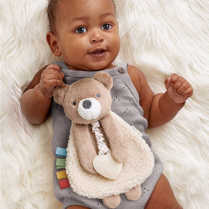 Theo the Bear Itzy Friends Lovey Plush + Teether Toy - Wee Bee Baby Boutique