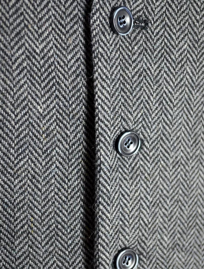 Grey Tweed Herringbone Irish Waistcoat #color_grey