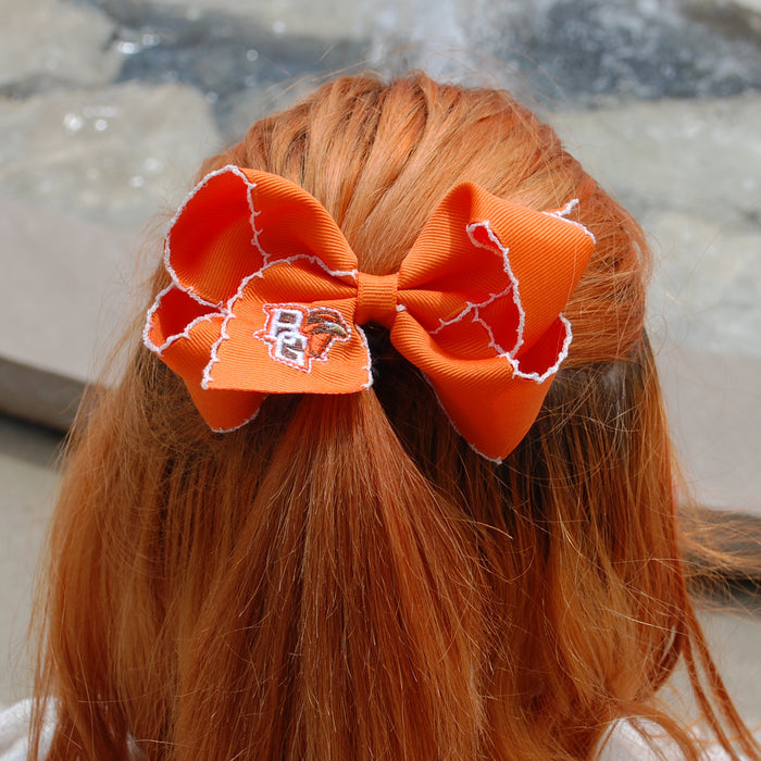 Wee One's Peekaboo Moonstitch Orange Hair Bow