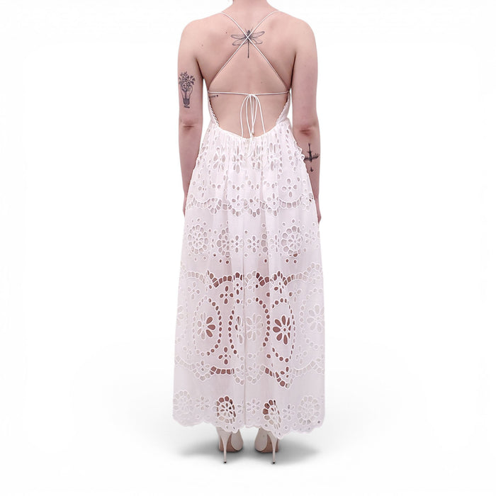 ZIMMERMANN WHITE EYELET MAXI DRESS - SIZE 1 (US 6)