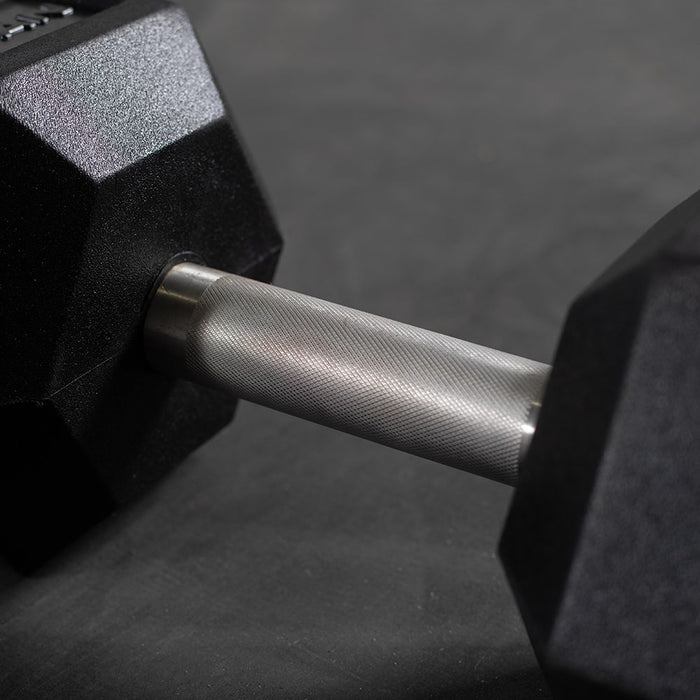 100 LB Straight Stainless Steel Hex Dumbbells