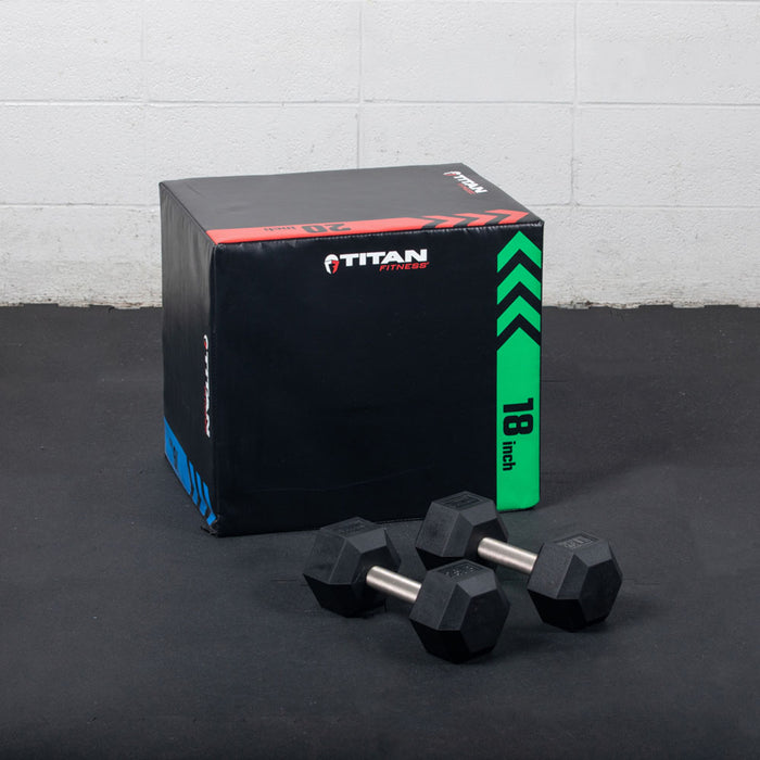 30 LB Straight Stainless Steel Hex Dumbbells