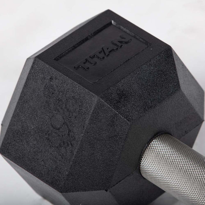 30 LB Straight Stainless Steel Hex Dumbbells