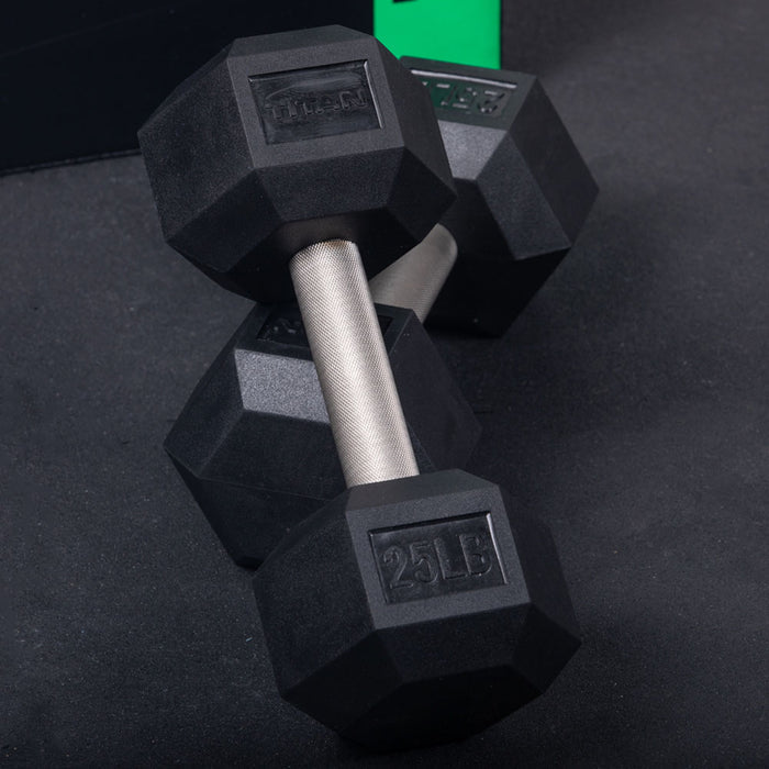 30 LB Straight Stainless Steel Hex Dumbbells