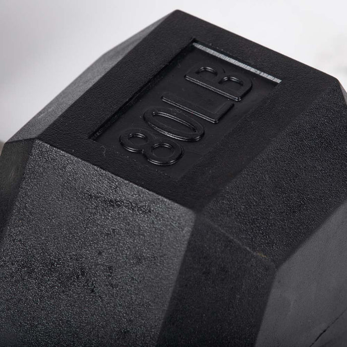 80 LB Straight Stainless Steel Hex Dumbbells