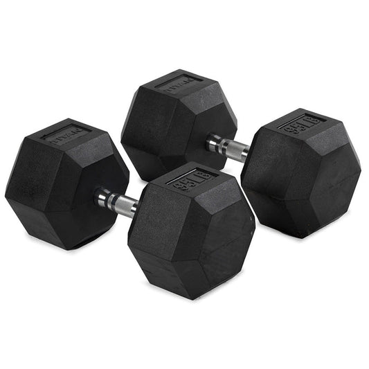 95 LB Rubber Hex Dumbbells