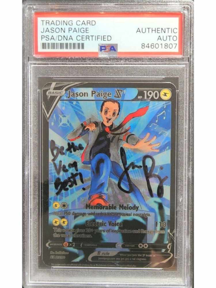 Trading card featuring Jason Paige with PSA/DNA certification label