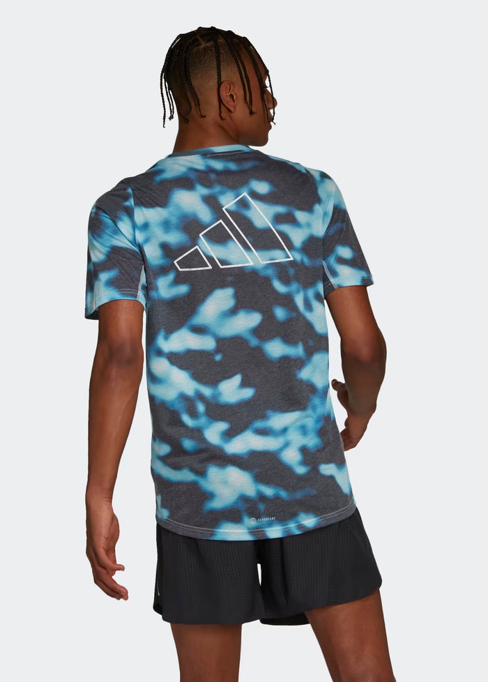 Adidas Run Icons 3-Bar Allover Print Men's Tee - HF8759