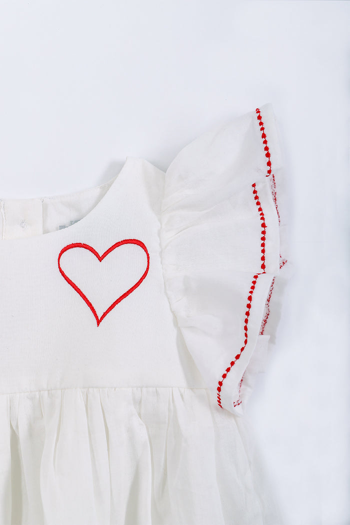 Aiin Cotton Embroidered White Dress