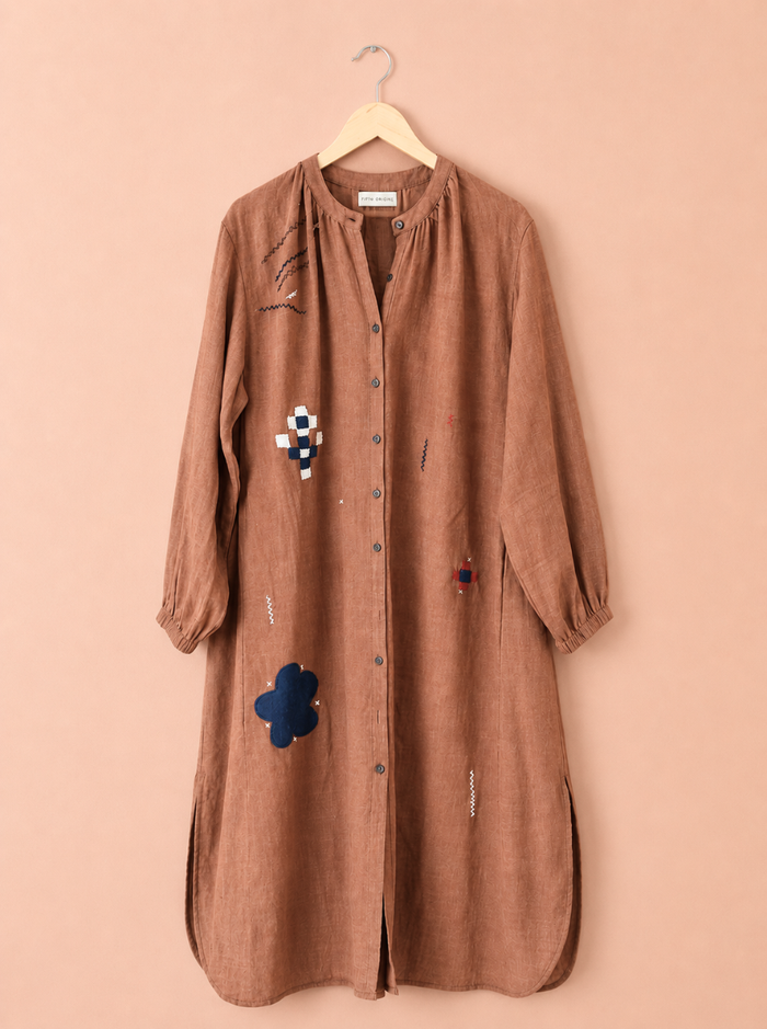 aira jacket dress - kala cotton applique (bloom)