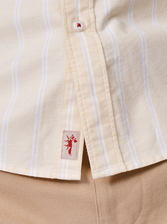 Aubin Yellow Stripe Aldridge Oxford Button Down Shirt | Oxford Shirt