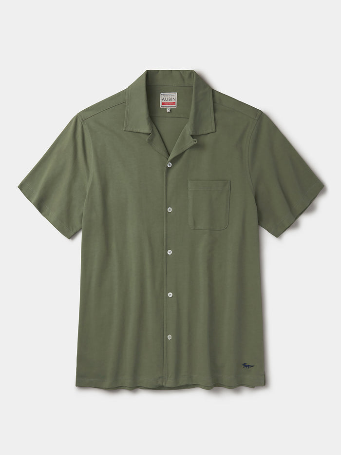 Aubin Khaki Aldwin Jersey Shirt | Short Sleeve Shirt