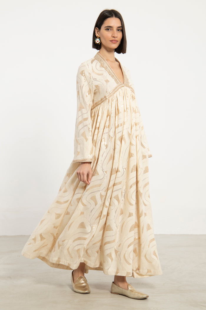 Aliaa Silk Georgette Ivory Dress