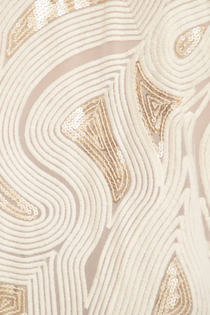 Aliaa Silk Georgette Ivory Dress