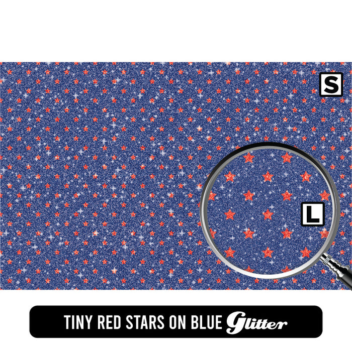 Tiny Red Stars on Blue
