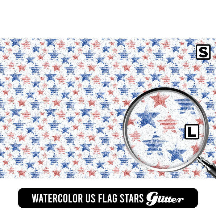 Watercolor US Flag Stars