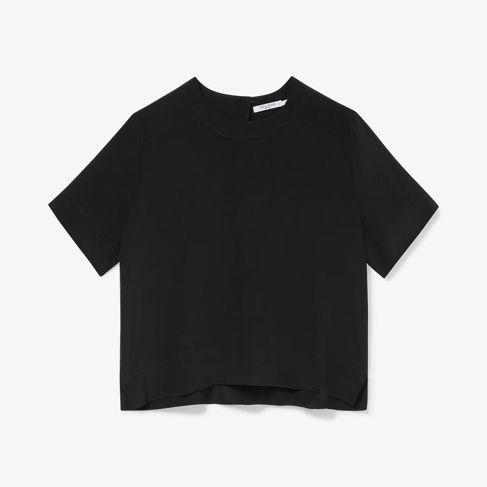 Packshot image of the Annika Tee - Washable Silk in Black