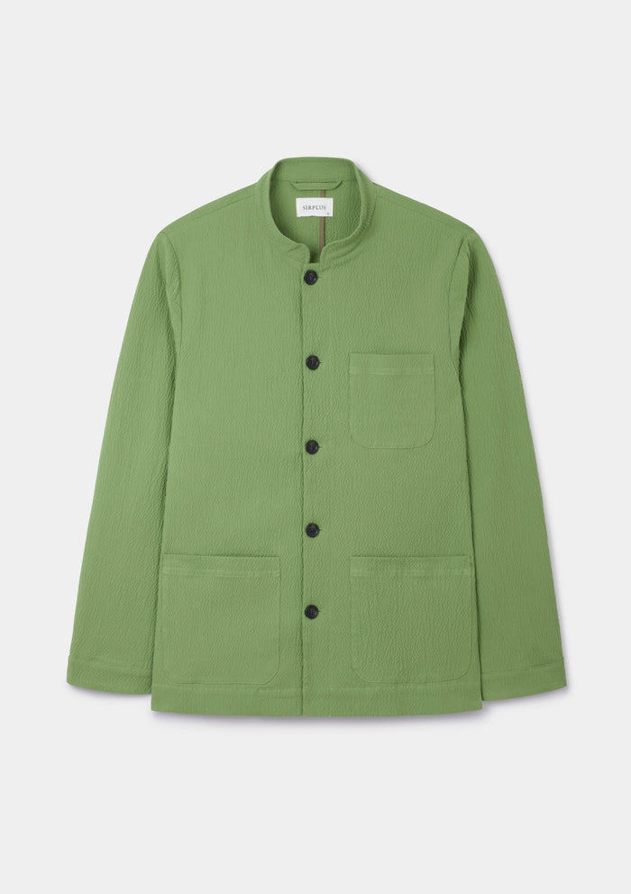 Apple Seersucker Casual Nehru Jacket, Nehru Jacket - SIRPLUS