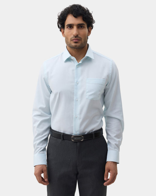 Aqua Green Textured Shirt - Maky
