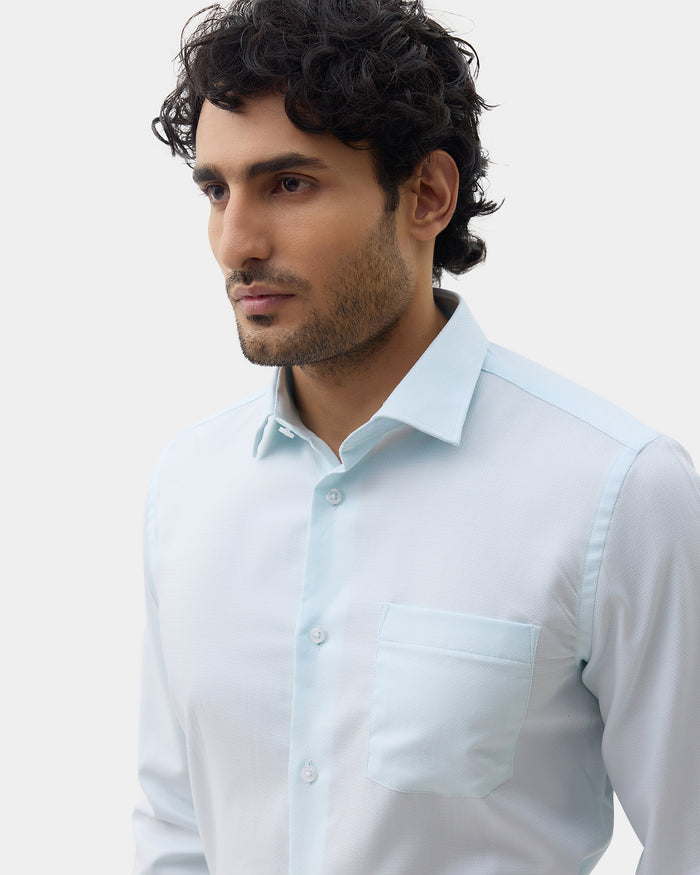 Aqua Green Textured Shirt - Maky