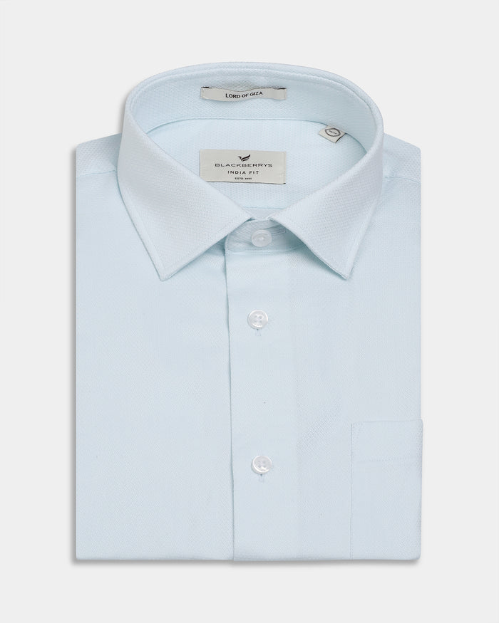 Aqua Green Textured Shirt - Maky