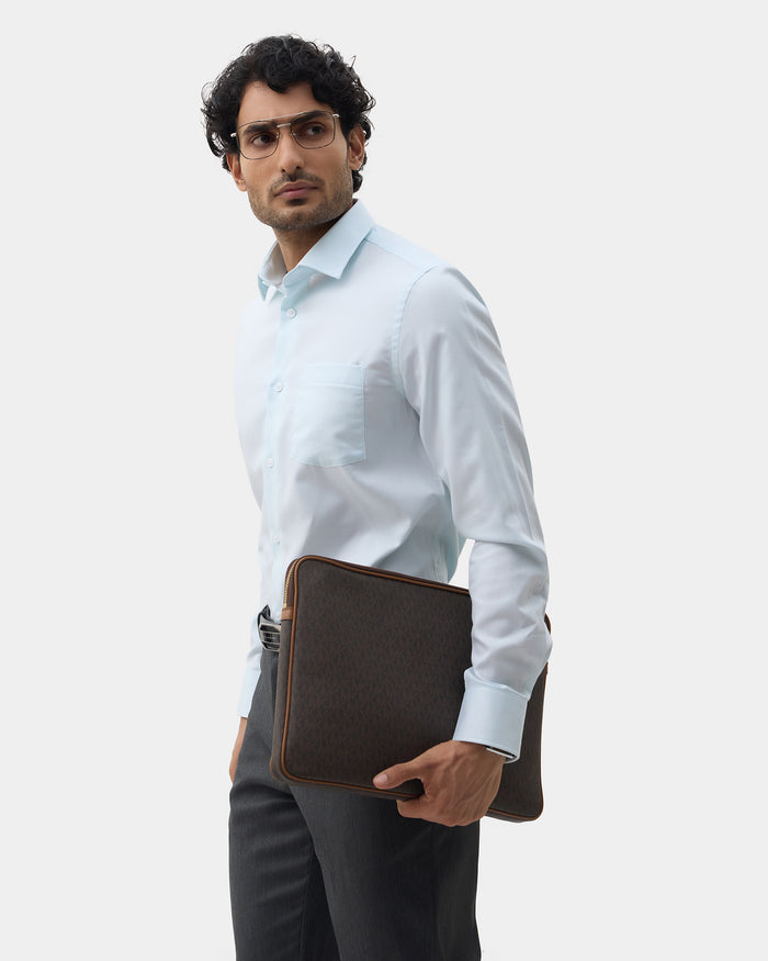 Aqua Green Textured Shirt - Maky