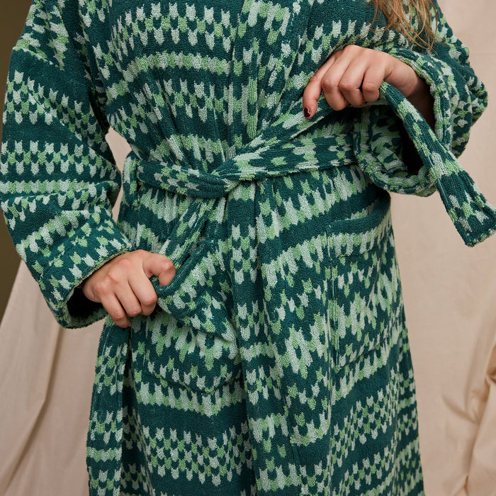 Arlette Towelling Robe - Forest XS/S