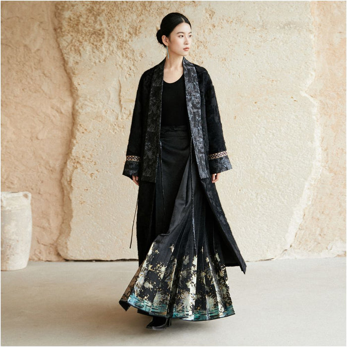 Anytime Qichen Badayun Patchwork Fabric New Chinese Ethnic Style Wool Jacquard Coat for Women image 3