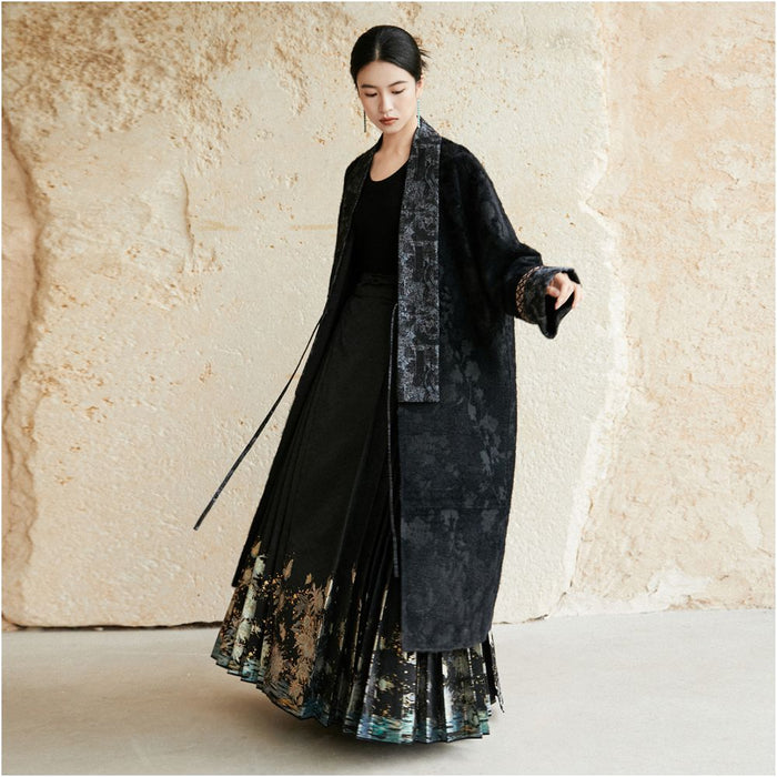 Anytime Qichen Badayun Patchwork Fabric New Chinese Ethnic Style Wool Jacquard Coat for Women image 4